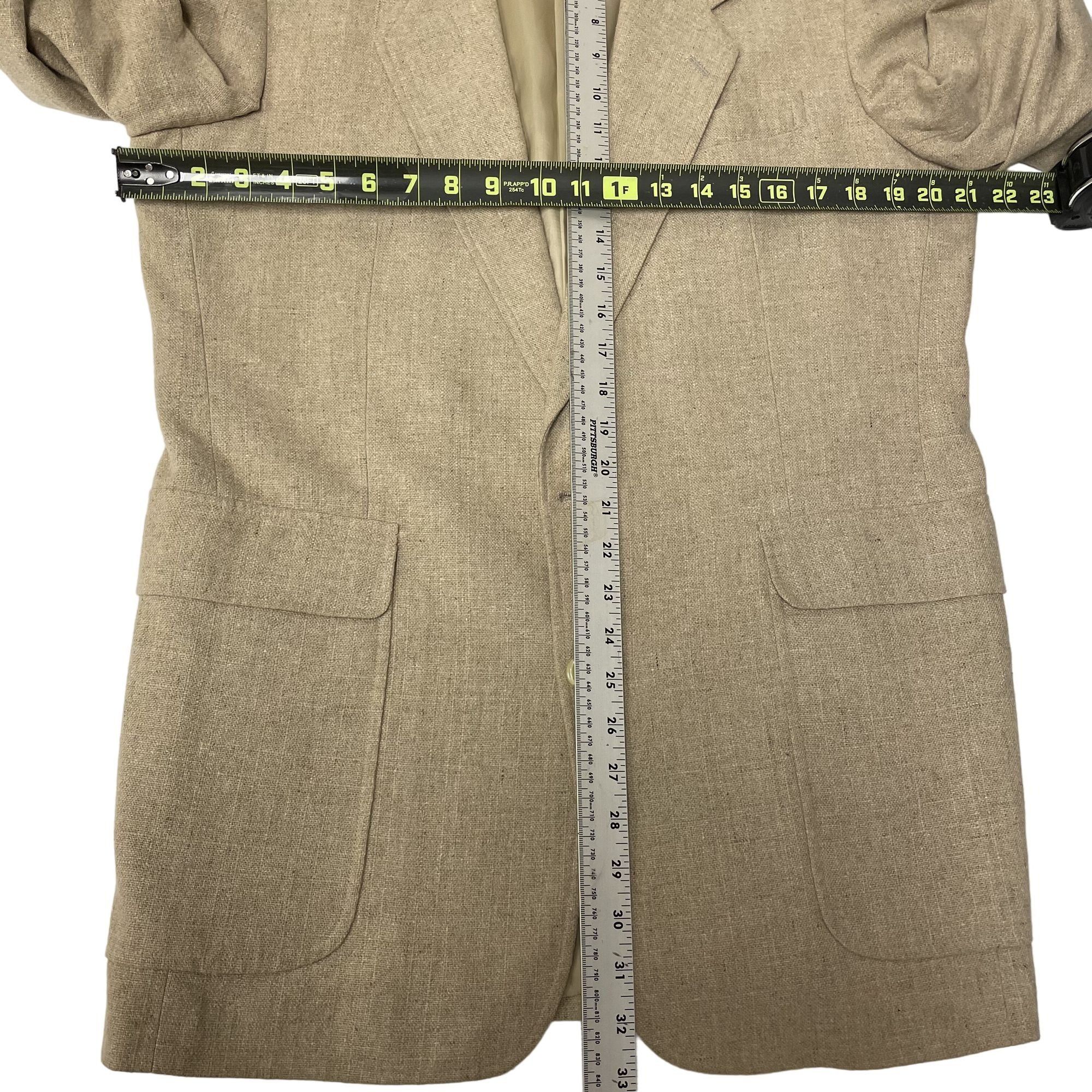 Jordache Vtg Jordache BEIGE TROPICAL Sport Coat NATURAL Jacket Size 40L - 8 Thumbnail