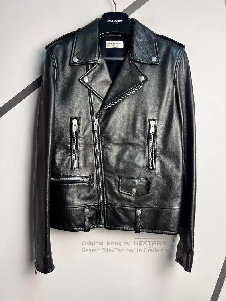 Saint Laurent Paris Saint Laurent Paris Motorcycle Leather Jacket i Size US M / EU 48-50 / 2 - 1 Thumbnail