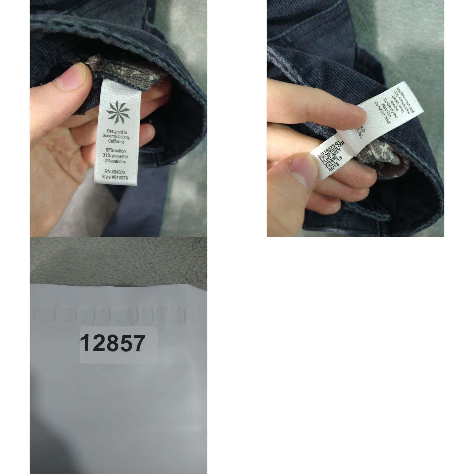 Athleta Athleta Pants Womens 10 Gray Frontier Corduroy Straight Leg Mid Rise Stretch Chino Casual Fall 10 Womens Size 32" / US 10 / IT 46 - 8 Thumbnail