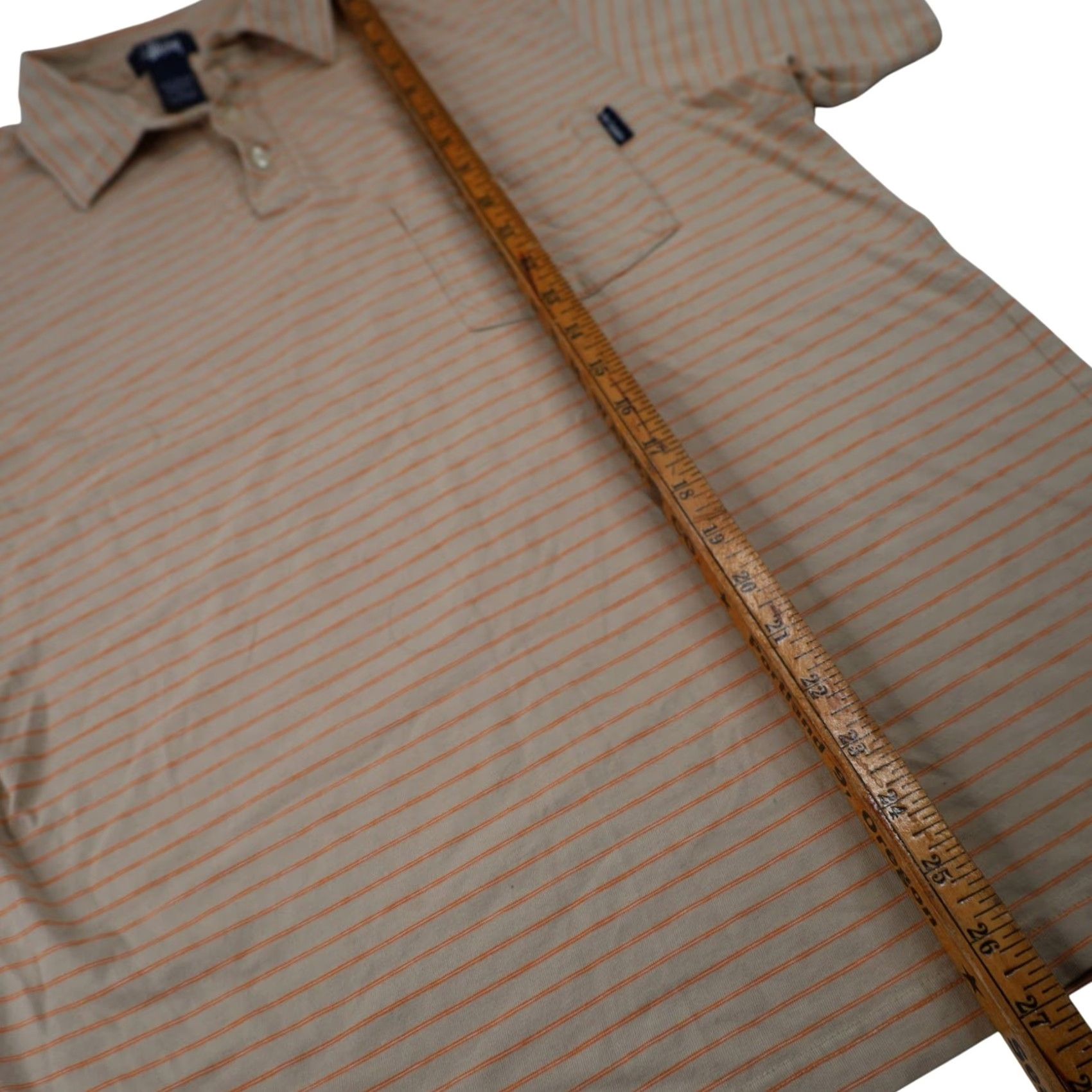 Vintage VINTAGE Stussy Striped Polo Shirt Mens Medium Tan M Shirt Mens Size US M / EU 48-50 / 2 - 8 Thumbnail
