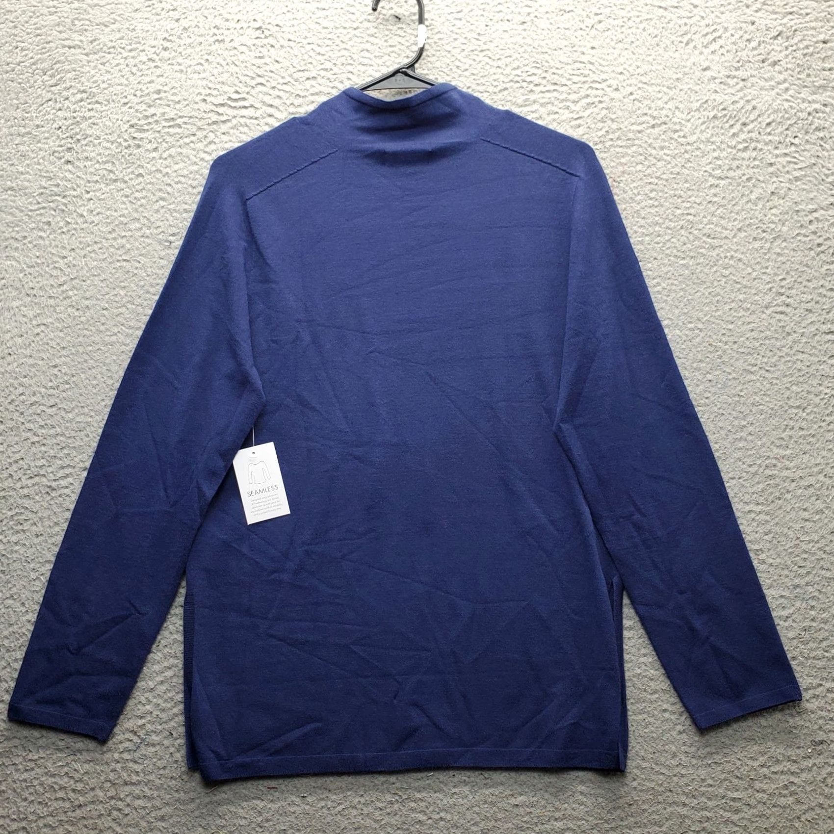 Vintage 525 America Top Womens Medium Navy Regular Fit Long Sleeve Mock Neck Shirt Size M / US 6-8 / IT 42-44 - 2 Thumbnail