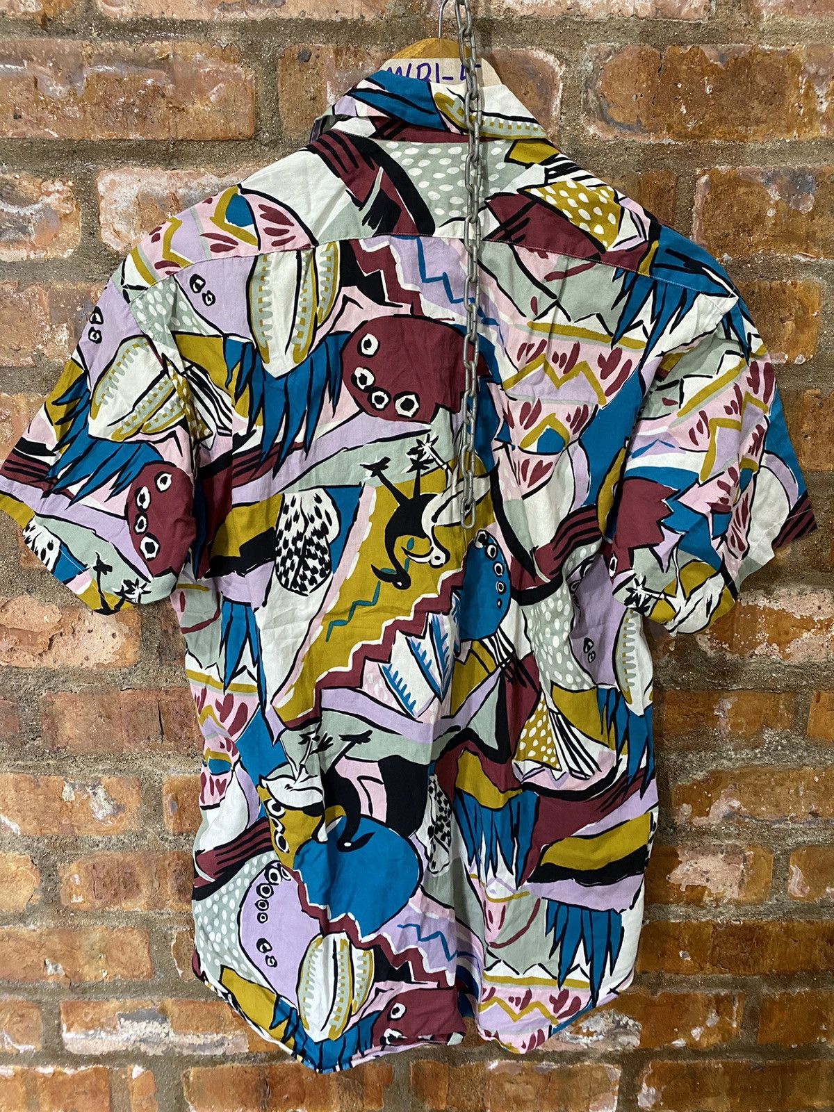 Paul Smith Red Ear 1990s Paul Smith multicolor pop button up open collar Size US L / EU 52-54 / 3 - 8 Thumbnail