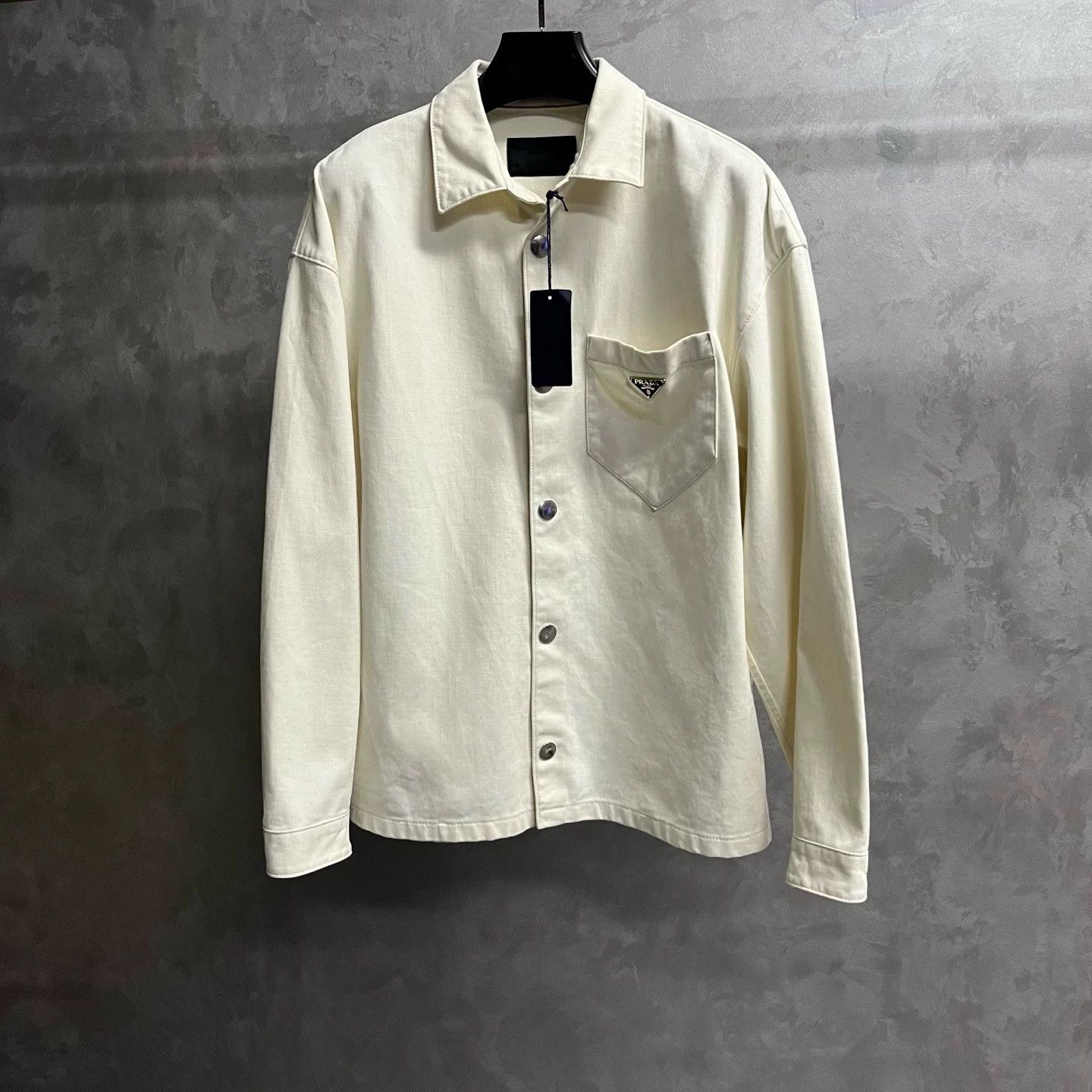 Prada Prada Latest Off-White Logo Long-Sleeve Shirt Size US L / EU 52-54 / 3 - 1 Thumbnail
