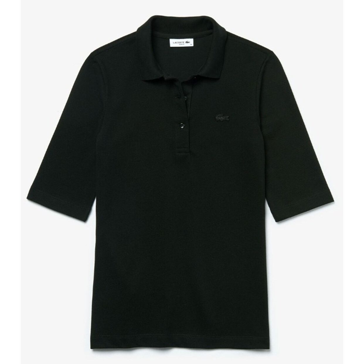 Lacoste Lacoste Women's 3/4 Sleeve Pique Polo Shirt Black Size 2 Size XS / US 0-2 / IT 36-38 - 3 Thumbnail