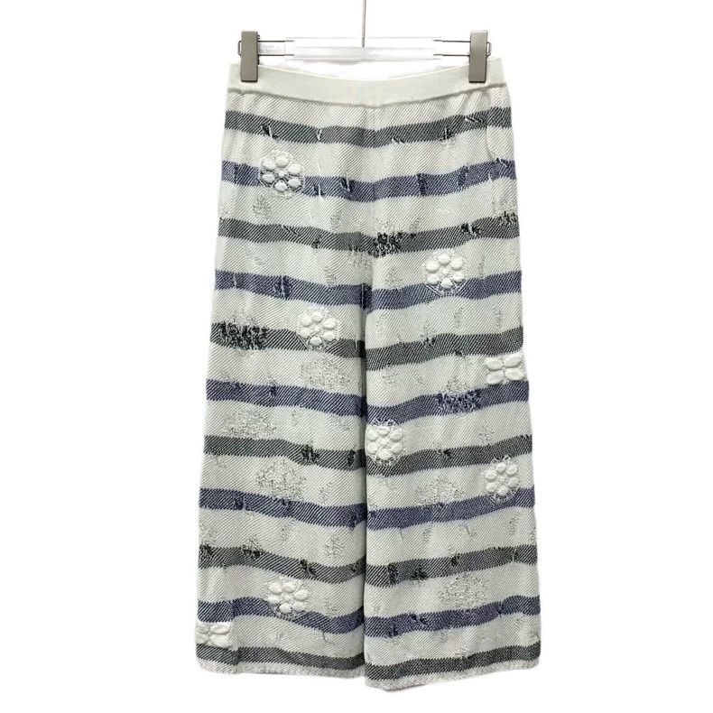 Chanel Chanel Color-blocked striped camellia embroidered casual w Size 25" / US 0 / IT 36 - 2 Thumbnail