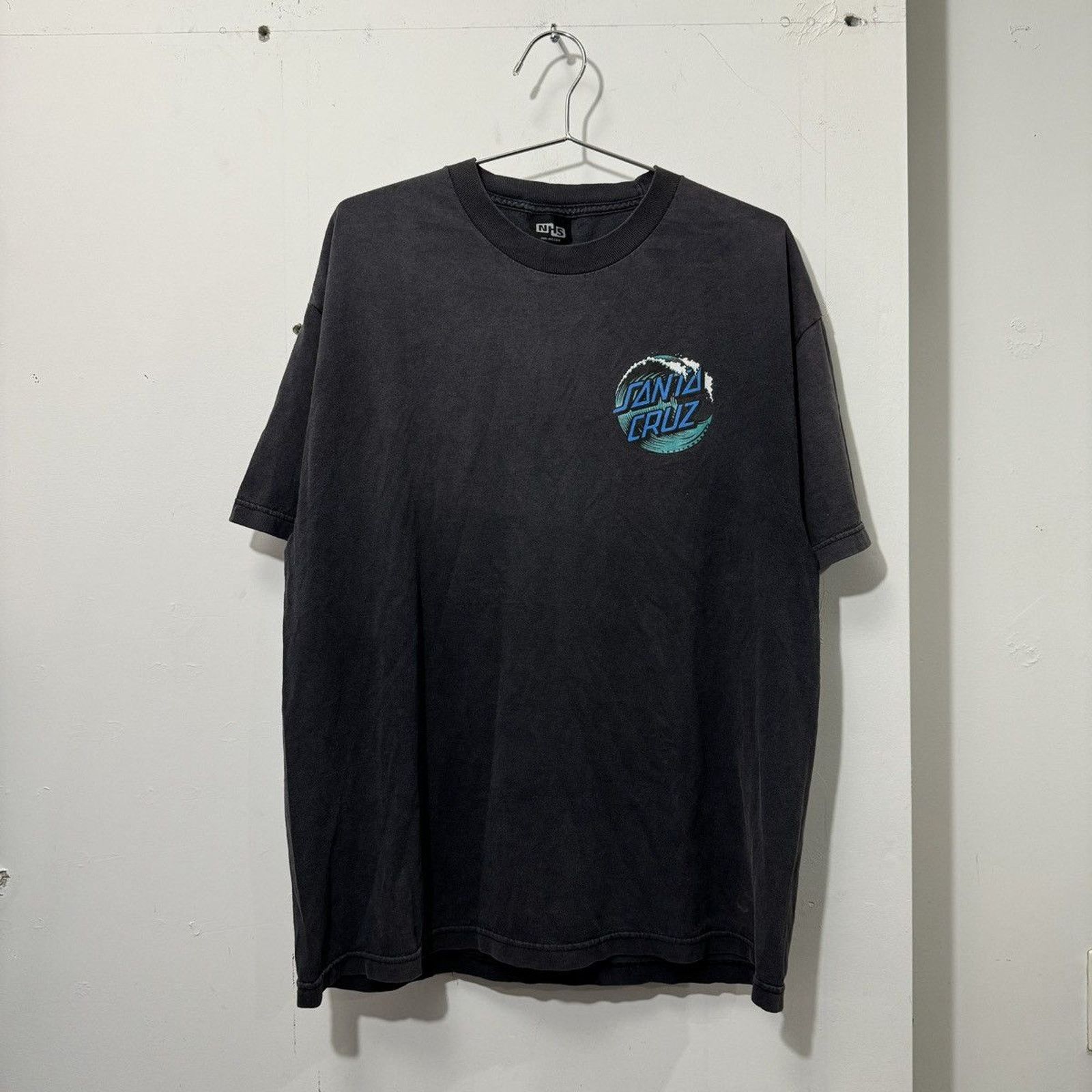 Vintage 90s Faded Santa Cruz Wave Surf Shirt ERD Grunge Chrome Size US XL / EU 56 / 4 - 1 Thumbnail