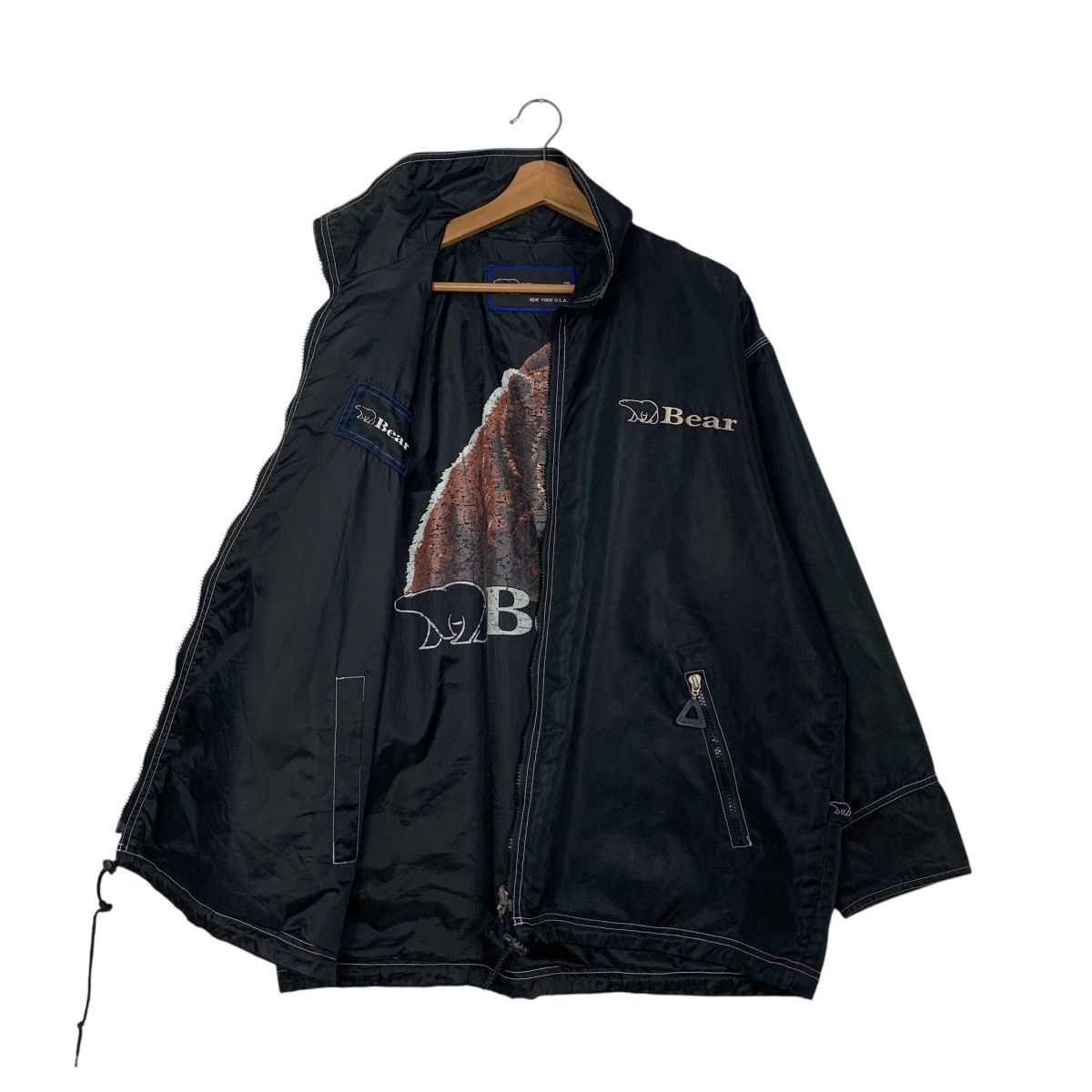 Vintage 90s BEAR Graphic Big Logo Reversible Nylon Jacket #2674-C120 Size US M / EU 48-50 / 2 - 13 Thumbnail