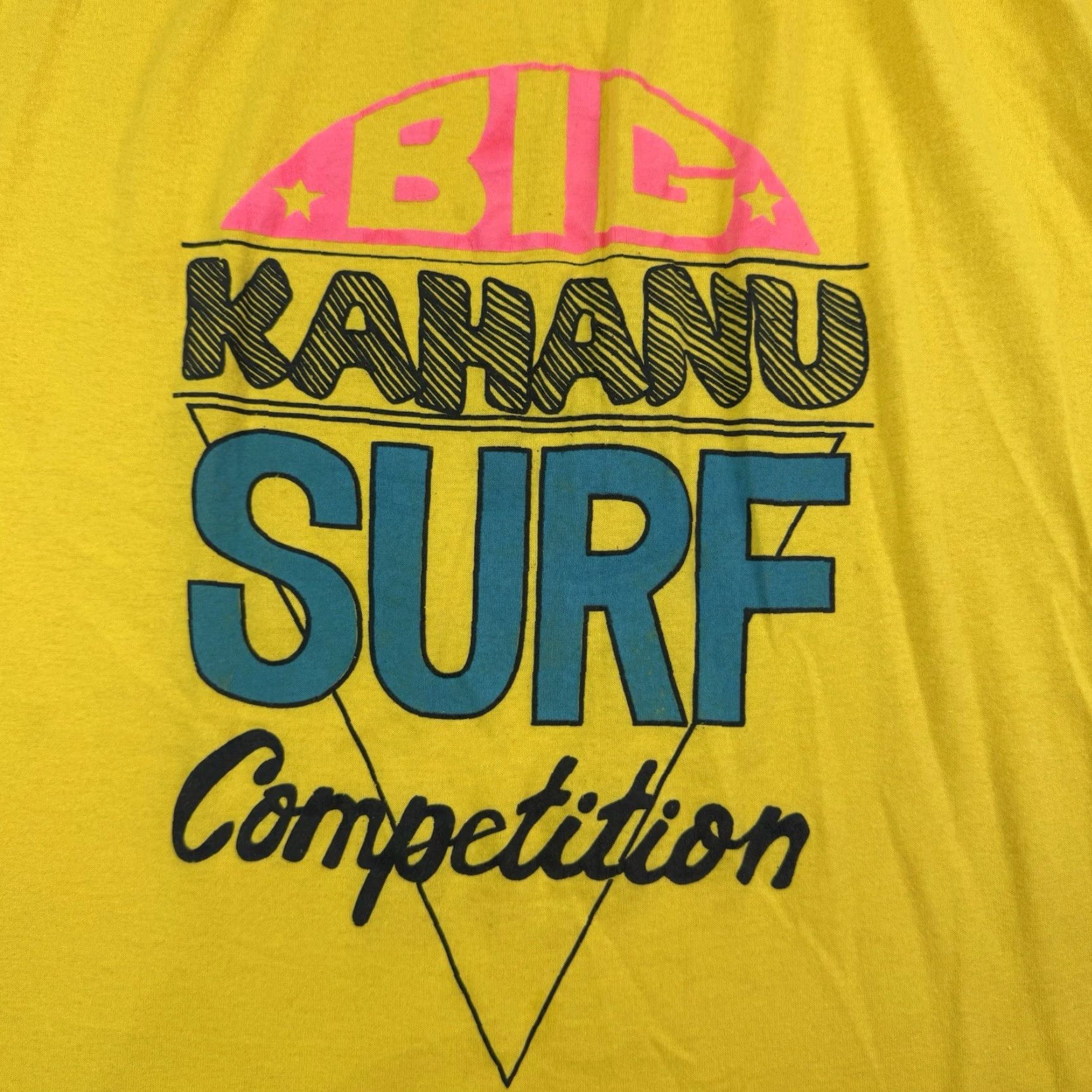 Vintage VINTAGE Stedman T-Shirt Surf Competition 80s Yellow XL Men Short Sleeve Crew Neck Beach Ocean USA Mens XL Surfing T-Shirt Size US XL / EU 56 / 4 - 2 Thumbnail