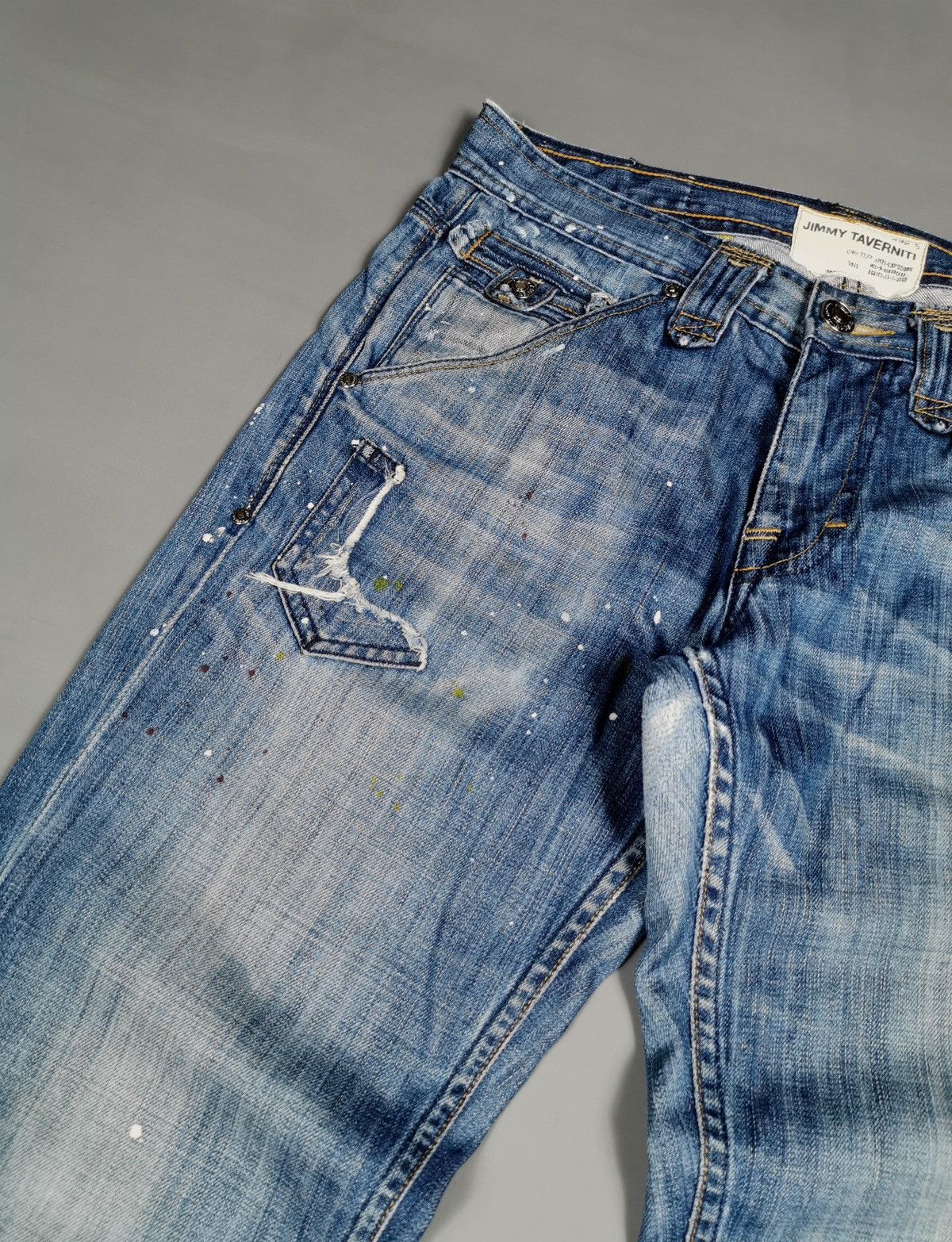 Ben Taverniti Unravel Project Jimmy Taverniti Anti Exposure Paint Dots Denim Jeans Size US 32 / EU 48 - 3 Thumbnail