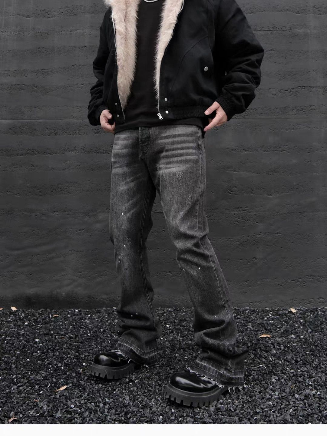 Jean × Vintage washed faded cleanfit yuppie paint grunge bootcut jeans Size US 30 / EU 46 - 7 Thumbnail
