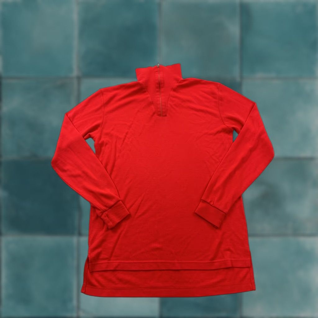 Obermeyer VINTAGE Obermeyer Sweater Mens M Red 1/4 Zip Mock Neck Pullover Knit Zipper Sports Casual Size US M / EU 48-50 / 2 - 1 Thumbnail