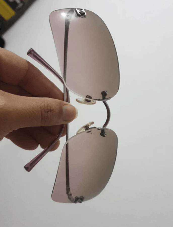 Chanel CHANEL Sunglasses 4017 Mask Rimless Rhinestone Vintage Size ONE SIZE - 6 Thumbnail