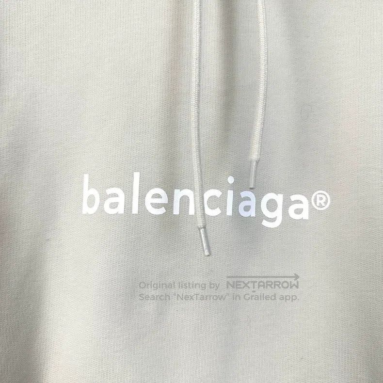 Balenciaga Balenciaga Gray and white letter logo hooded hoodie Size US S / EU 44-46 / 1 - 6 Thumbnail