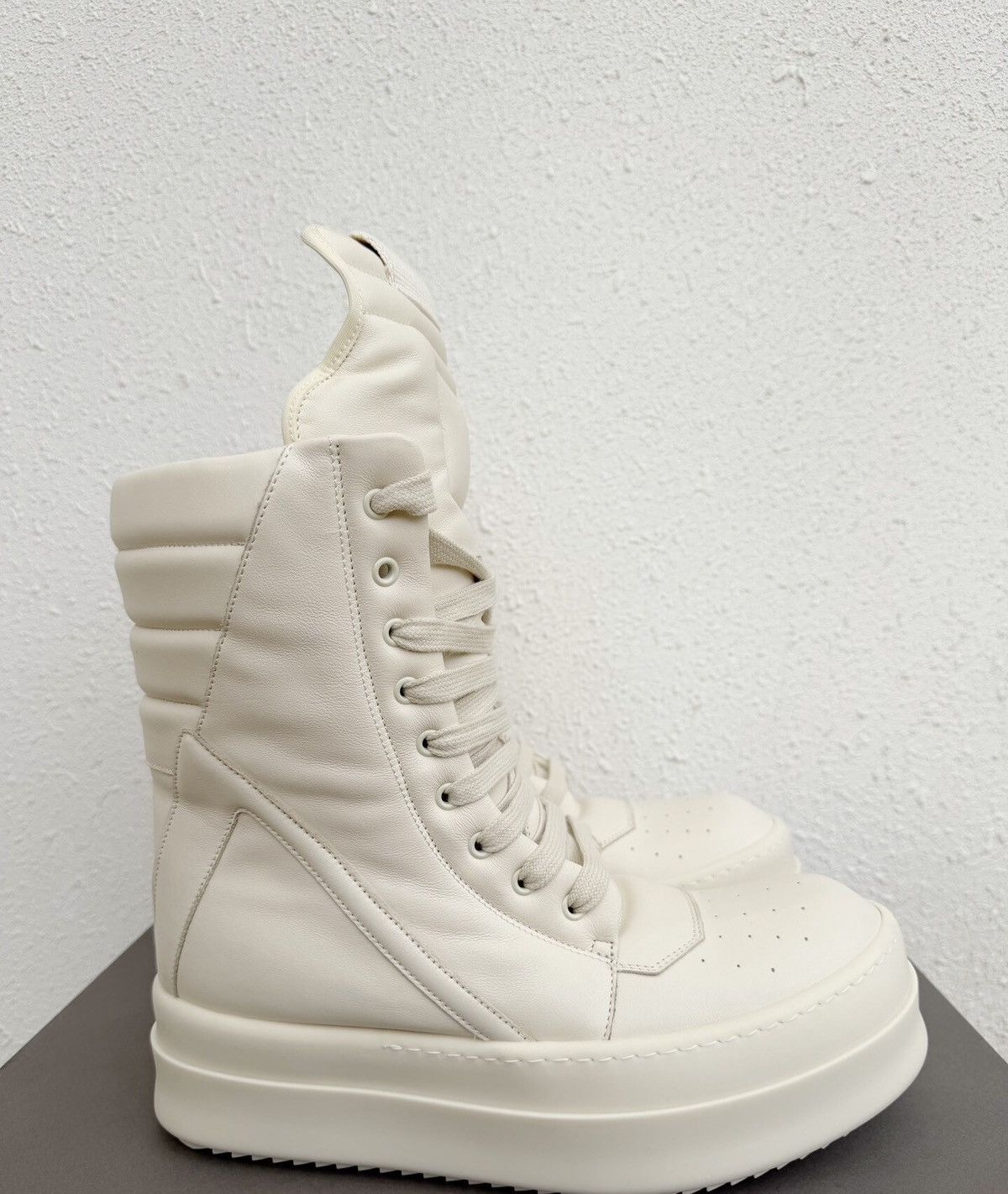 Rick Owens rickowens pure white thick sole high-top shoes Size US 8 / EU 41 - 2 Thumbnail