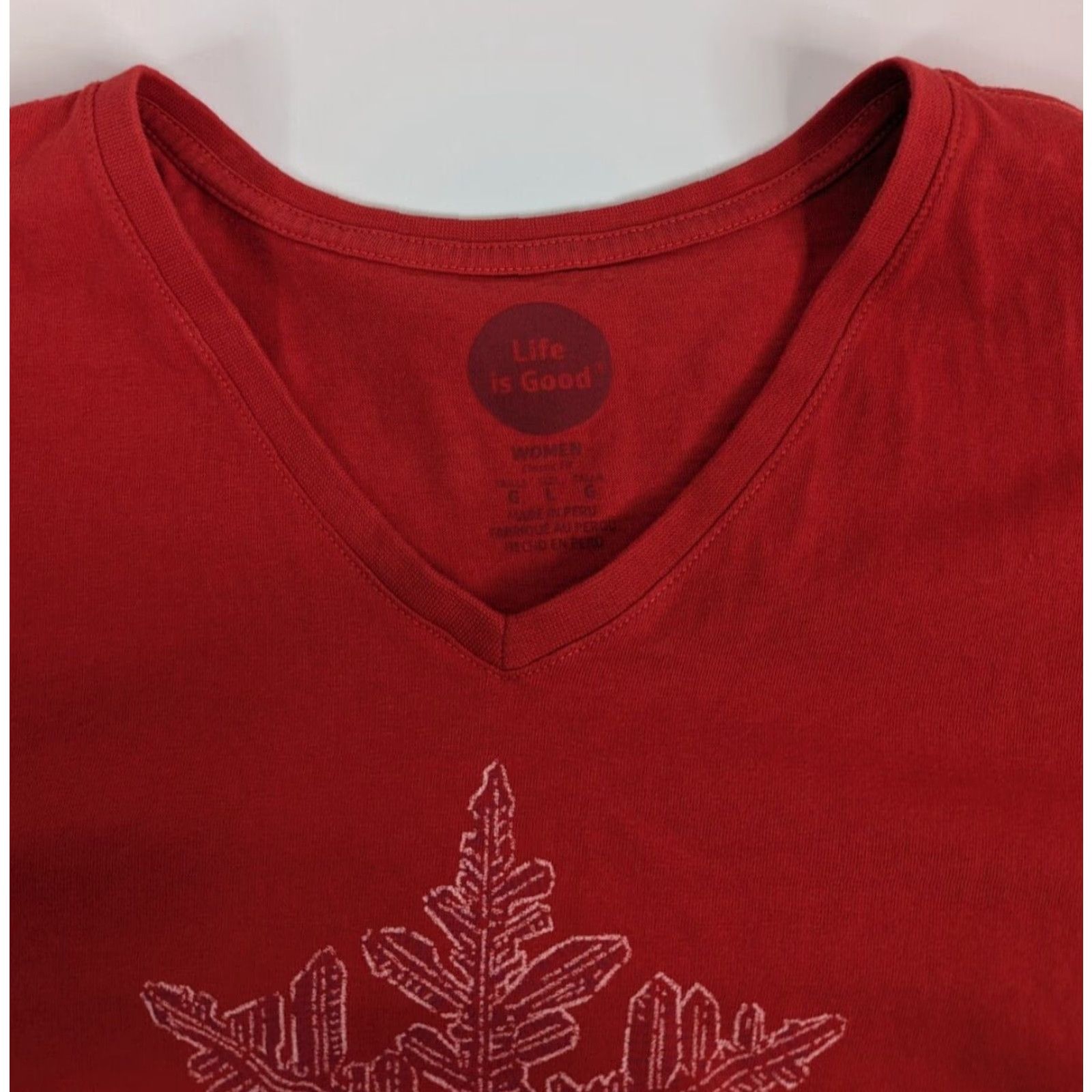 Life is Good Life is Good Red Womens Large Classic Fit Tee Shirt Be You Tiful Snowflake Fun Shirt Womens L Red Be You Tiful Snowflake Fun Size L / US 10 / IT 46 - 7 Thumbnail
