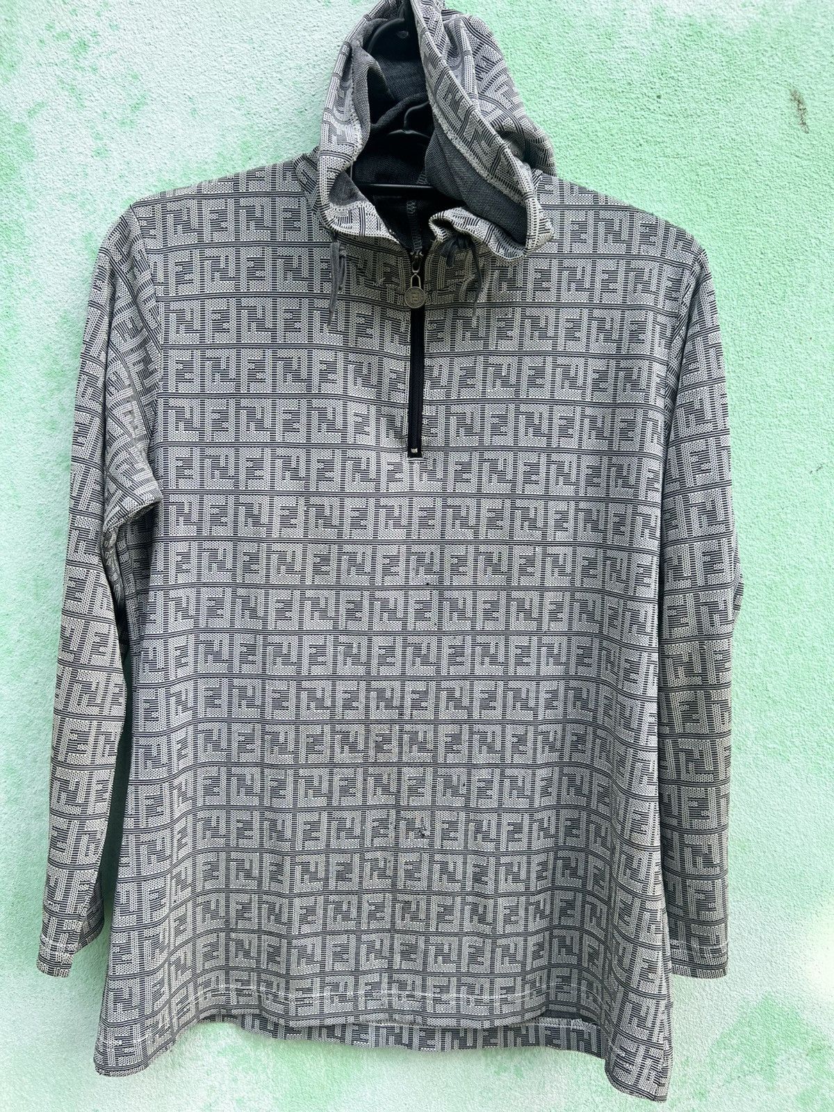 Fendi VINTAGE Fendi Jeans Zucca Monogram Knit Hoodie Half Zip Size US S / EU 44-46 / 1 - 6 Thumbnail
