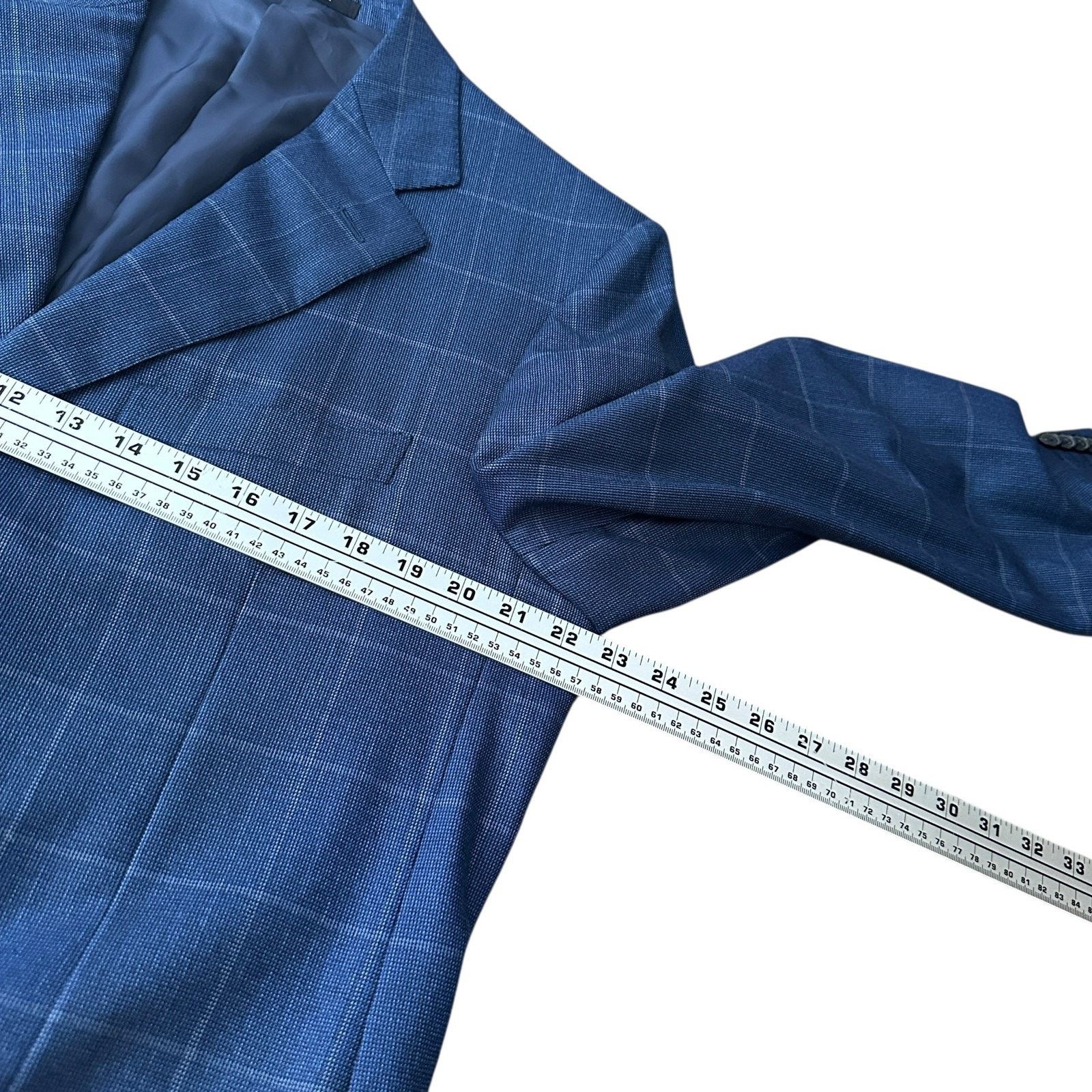 Ermenegildo Zegna Ermenegildo Zegna Blazer Jacket Men 44R Blue Windowpane Wool Size 44R - 9 Thumbnail