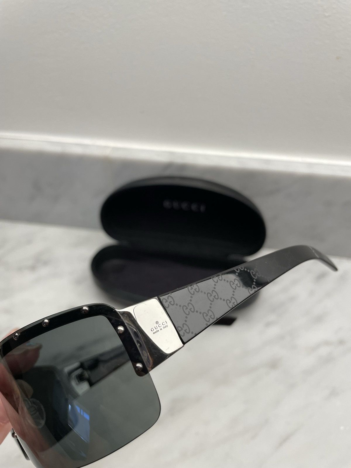 Gucci Gucci gg1823 🔥 gothic sunglasses mask monogram arms Size ONE SIZE - 3 Thumbnail