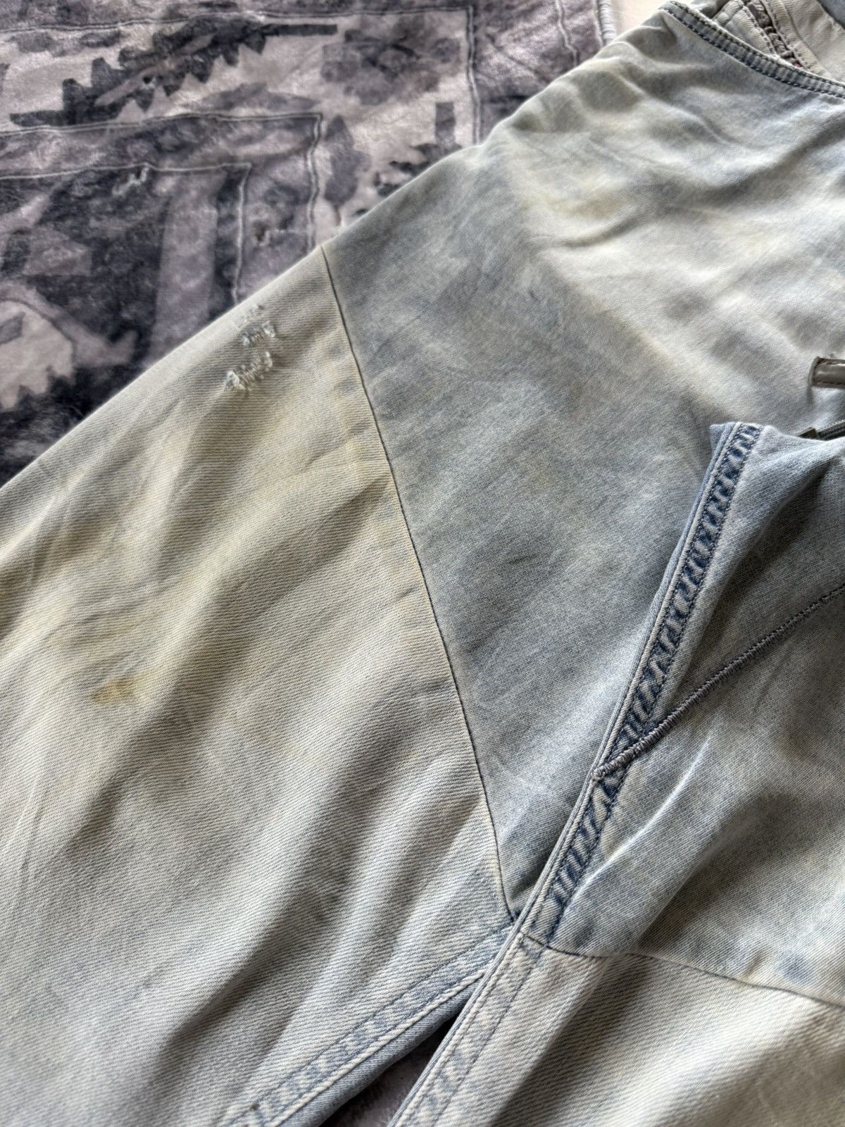 Diesel × Vintage 2000s Diesel Narrot Dr-Ne Denim Hybrid Sweatpants Size US 31 - 8 Thumbnail