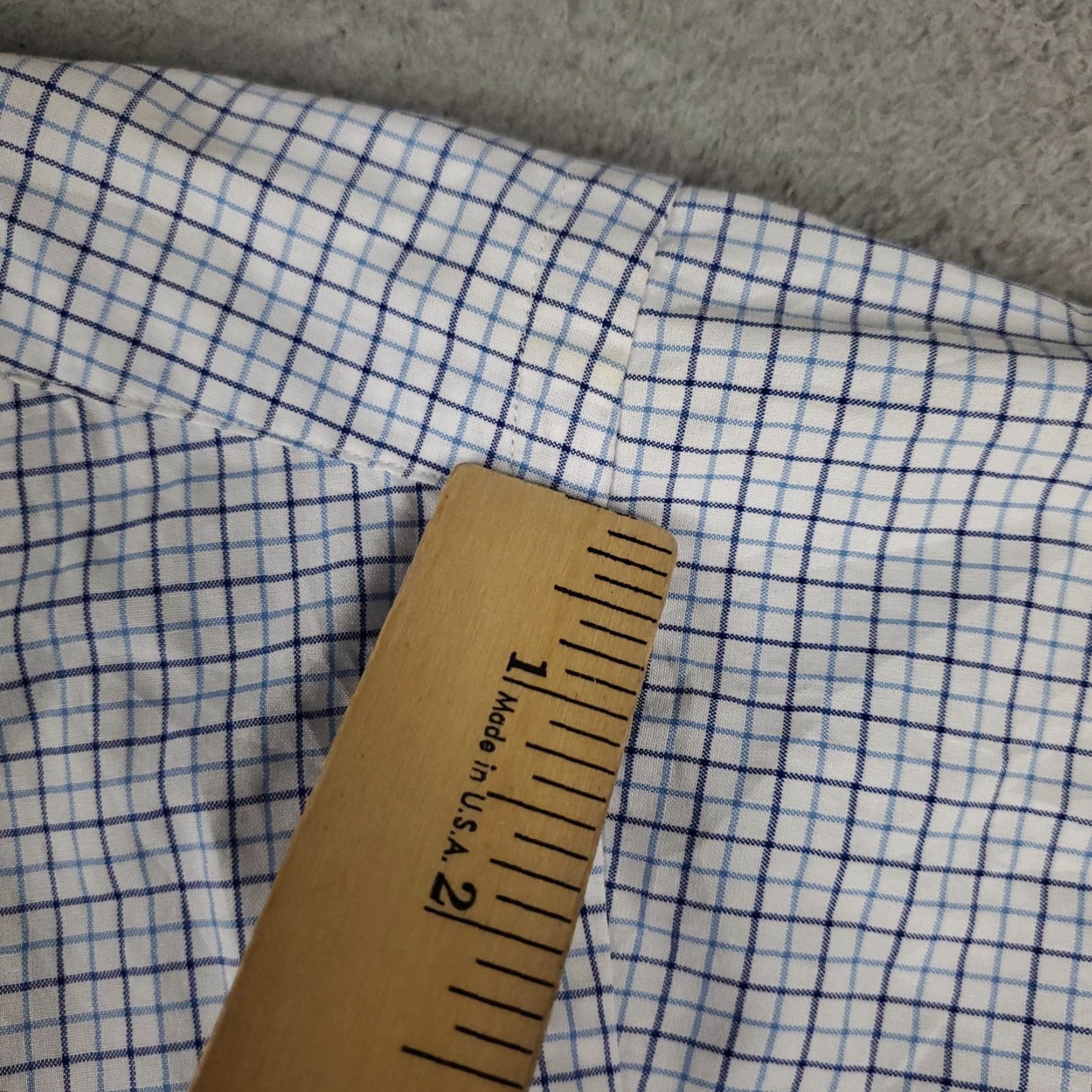 Ralph Lauren VINTAGE Ralph Lauren Shirt Dress Shirt Mens Size 18 Blue Check Pony Button-Down Long Sleeve Regular Non-Iron Pockets 90s/Classic Mens Size 48R - 5 Thumbnail