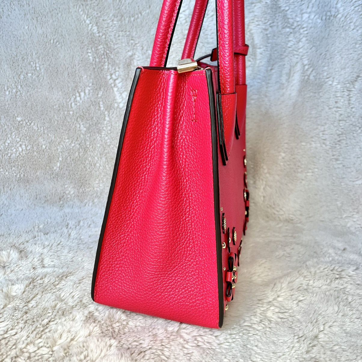 Michael Kors Michael Kors Deep Pink Mercer Embellished Leather 2-Way Bag Size ONE SIZE - 9 Thumbnail