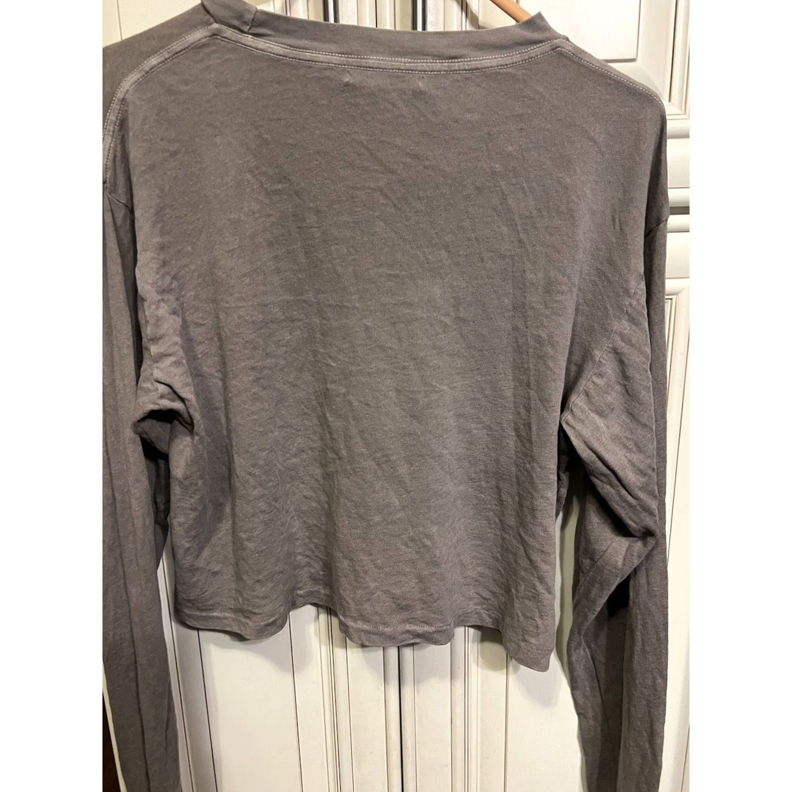 John Elliott Jersey Long Sleeve Cropped Tee Oak L JOHN ELLIOTT Womens Size L / US 10 / IT 46 - 6 Thumbnail