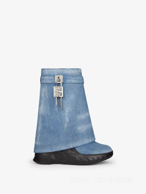 o1w1db10525 Shark Lock Biker Boots in Blue