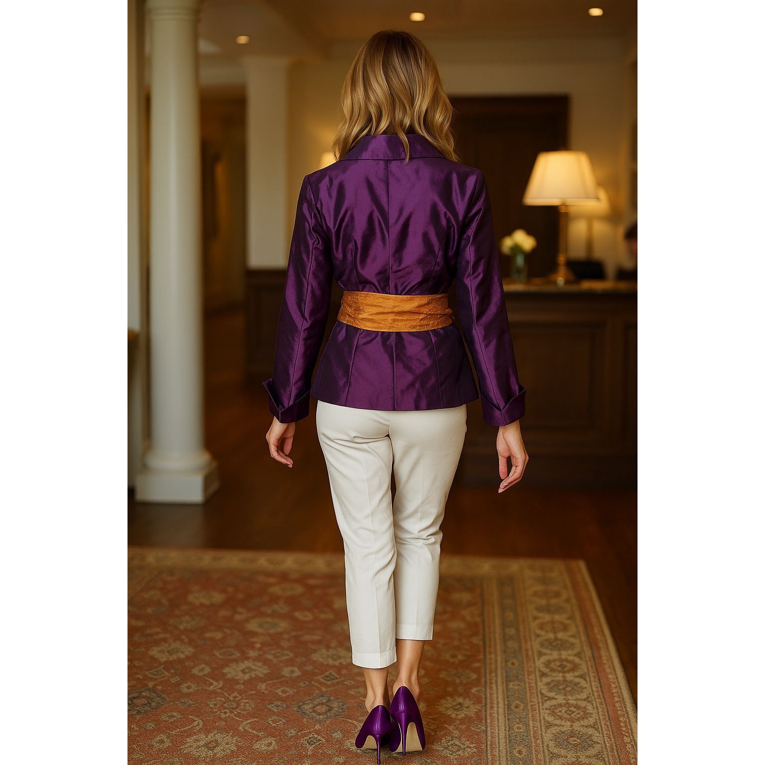 Other Mestiza New York Large Dark Purple Silk Wrap Jacket Orange B Size L / US 10 / IT 46 - 5 Thumbnail