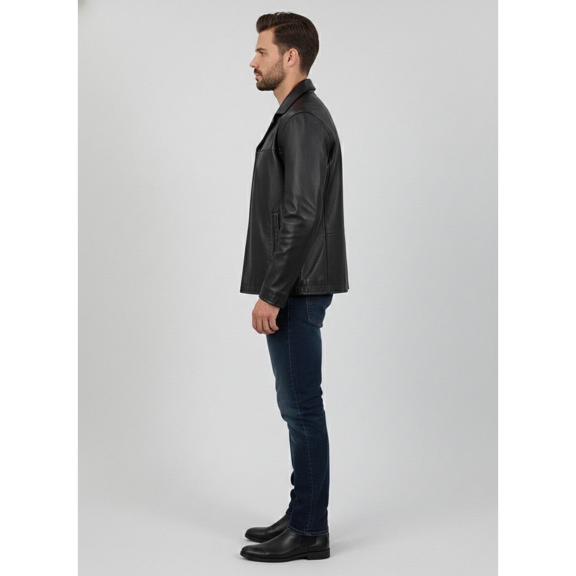 Perry Ellis VTG Perry Ellis Portfolio Mens Black Lambskin Leather Jacket Size US S / EU 44-46 / 1 - 23 Thumbnail