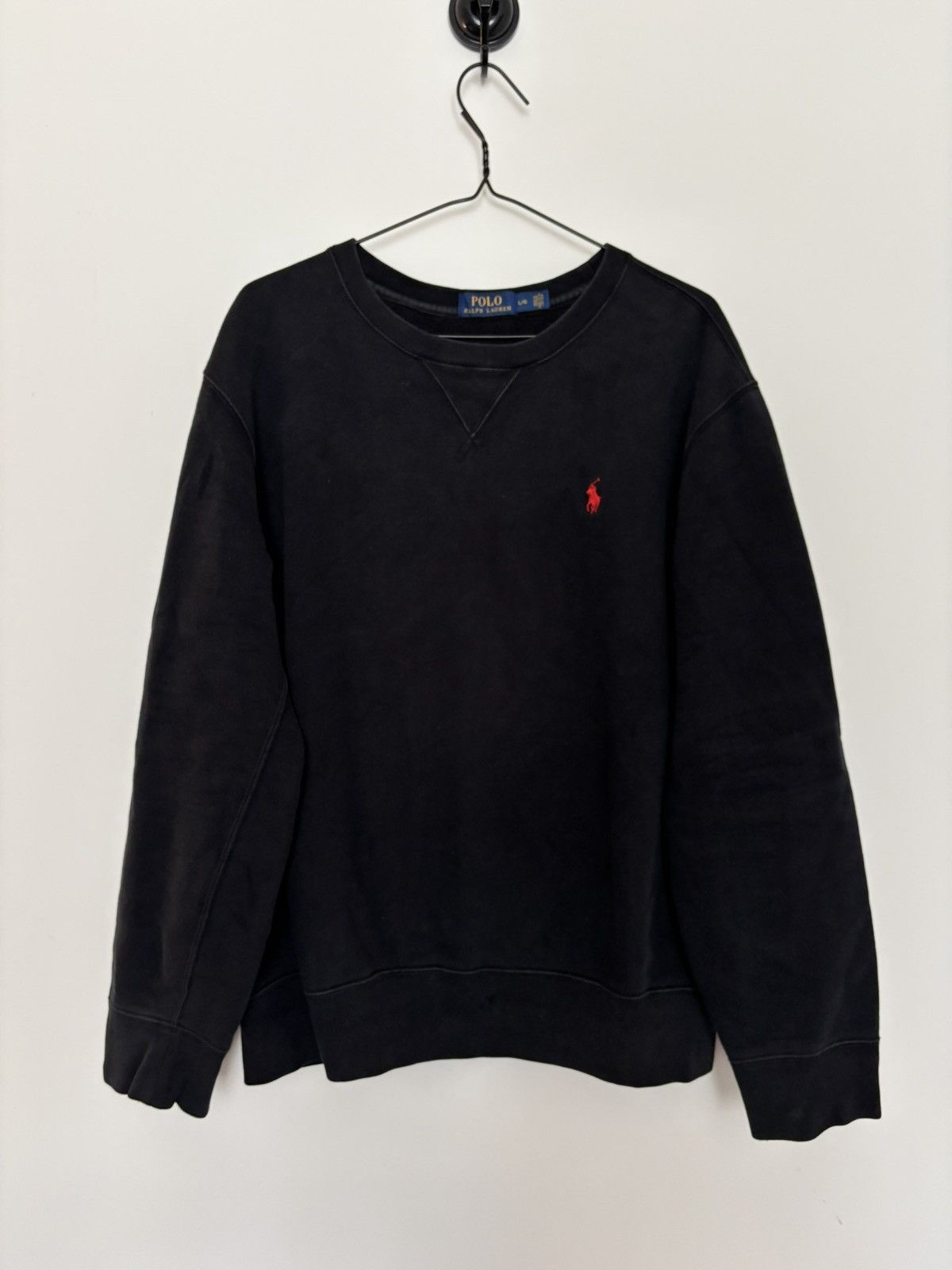 Polo Ralph Lauren Polo Ralph Lauren Black Crewneck Sweatshirt Red Pony Size US M / EU 48-50 / 2 - 1 Thumbnail