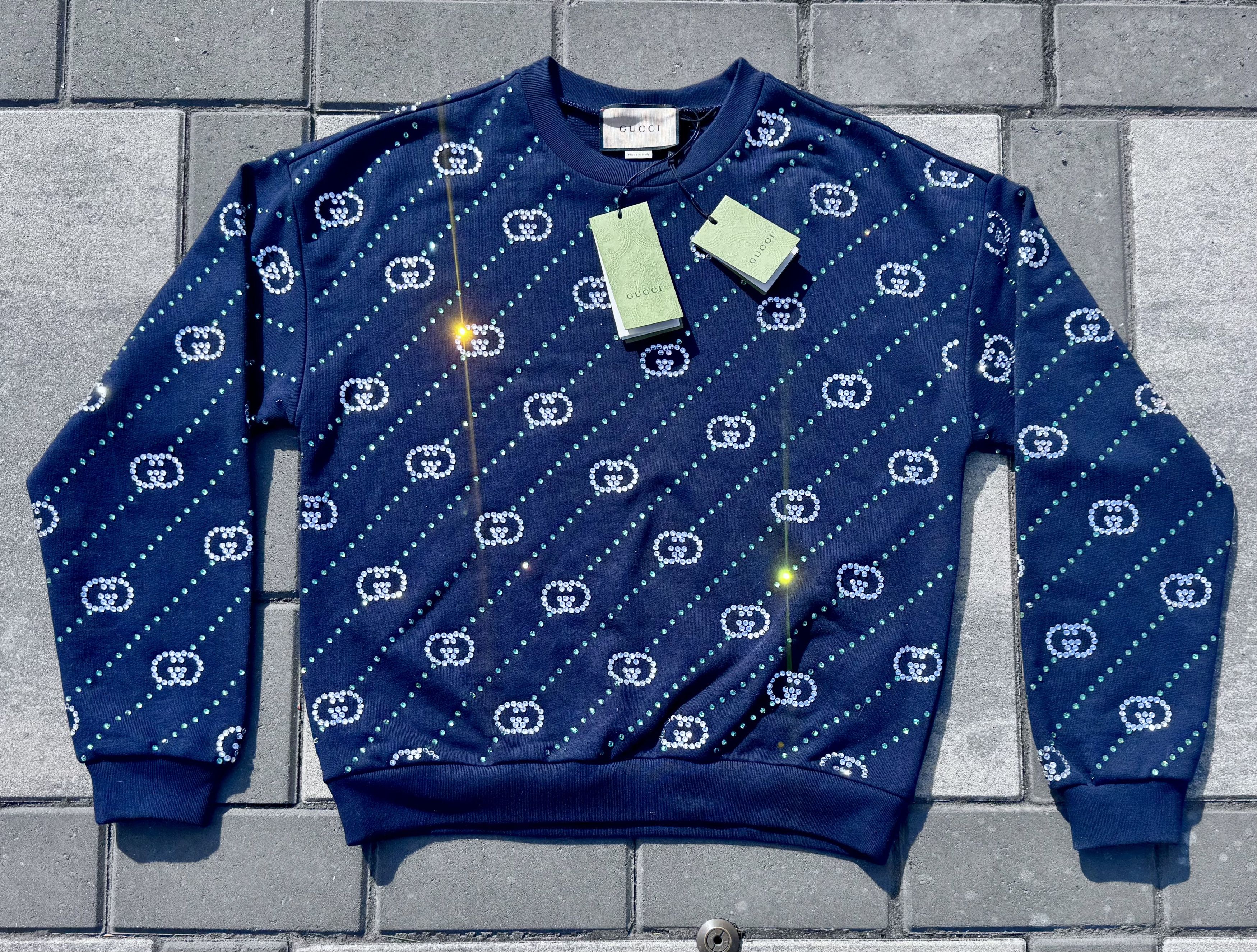 Gucci Gucci Jeweled GG Crystal Navy Sweatshirt & Shorts Set Size US S / EU 44-46 / 1 - 2 Thumbnail