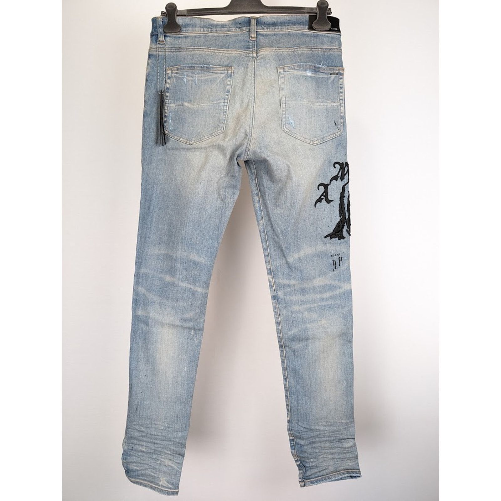 Amiri o1rshd1 Q:3 / Wes Lang Reaper Logo Jeans in Clay Indigo Size US 31 - 13 Thumbnail