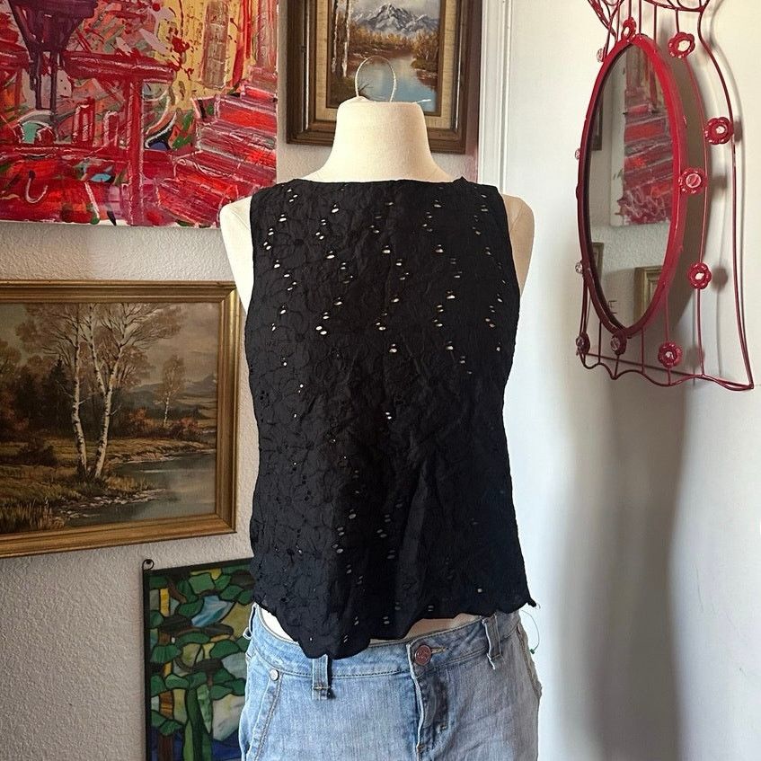 Laundry by Shelli Segal laundry by shelli segal black beige floral tank top Size M / US 6-8 / IT 42-44 - 1 Thumbnail