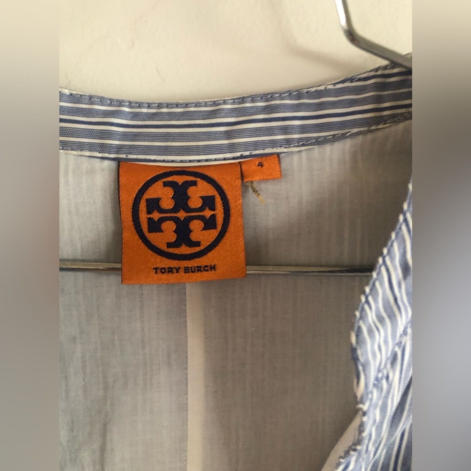 Tory Burch Tori Burch striped dress in blue and white. Size S / US 4 / IT 40 - 4 Thumbnail