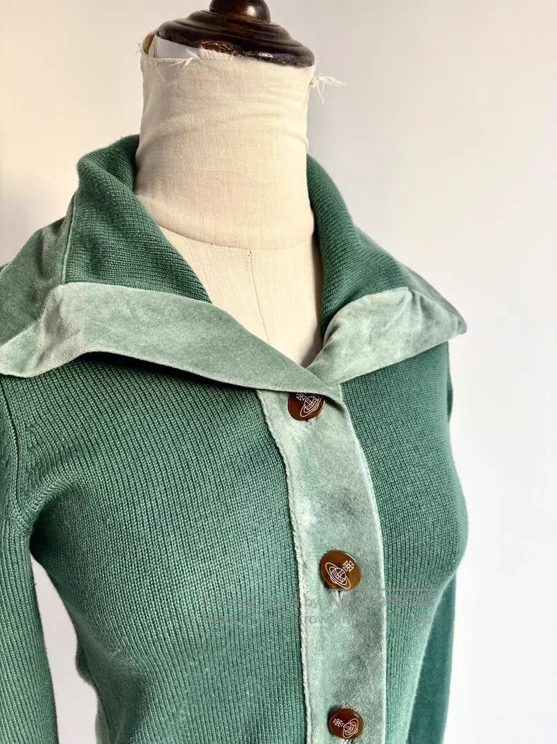 Vivienne Westwood Vivienne Westwood Green Patchwork Velvet Saturn Knitted Ca Size M / US 6-8 / IT 42-44 - 5 Thumbnail