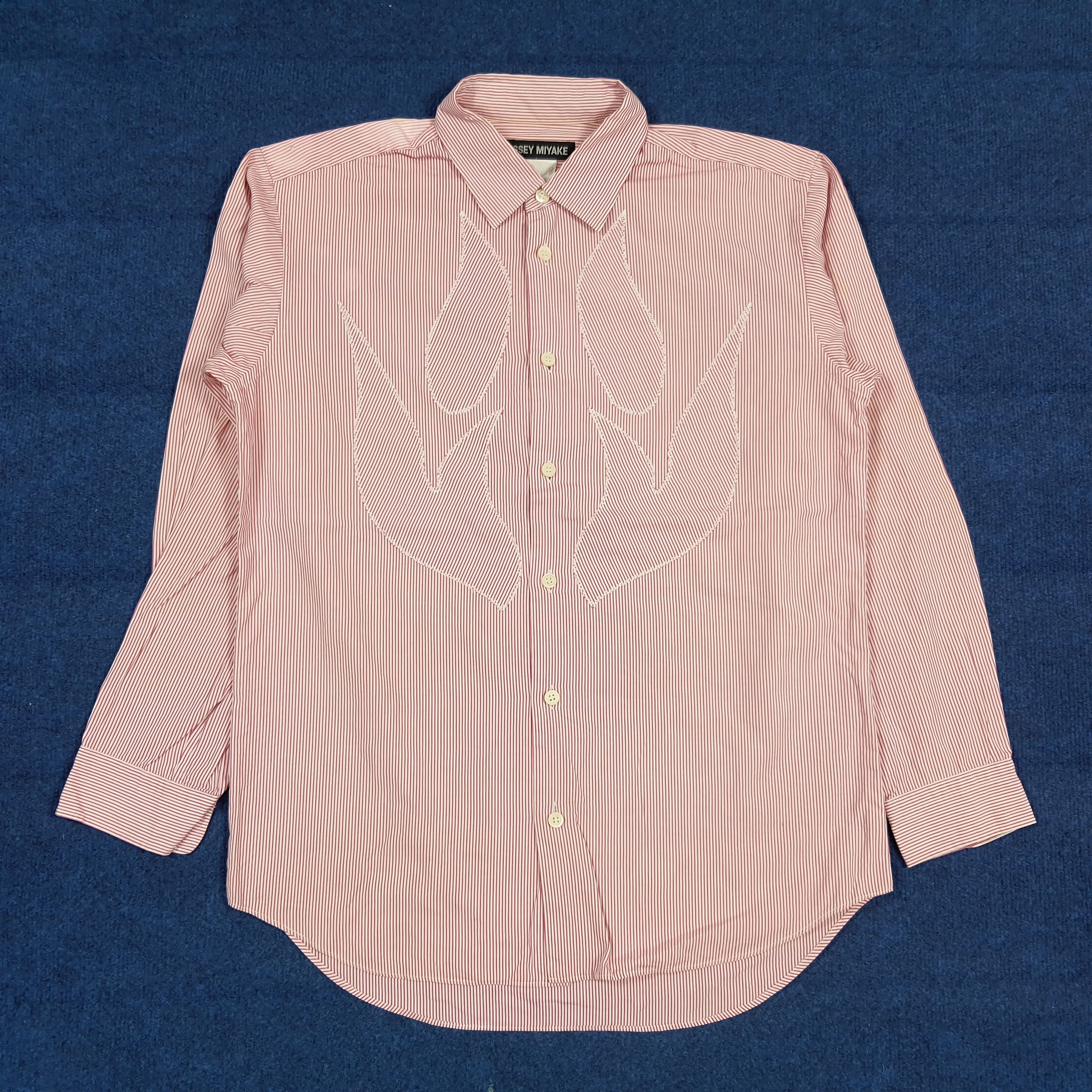 Issey Miyake Rare Issey Miyake Striped Shirt Fire Stitched C294N73 Size US M / EU 48-50 / 2 - 1 Thumbnail