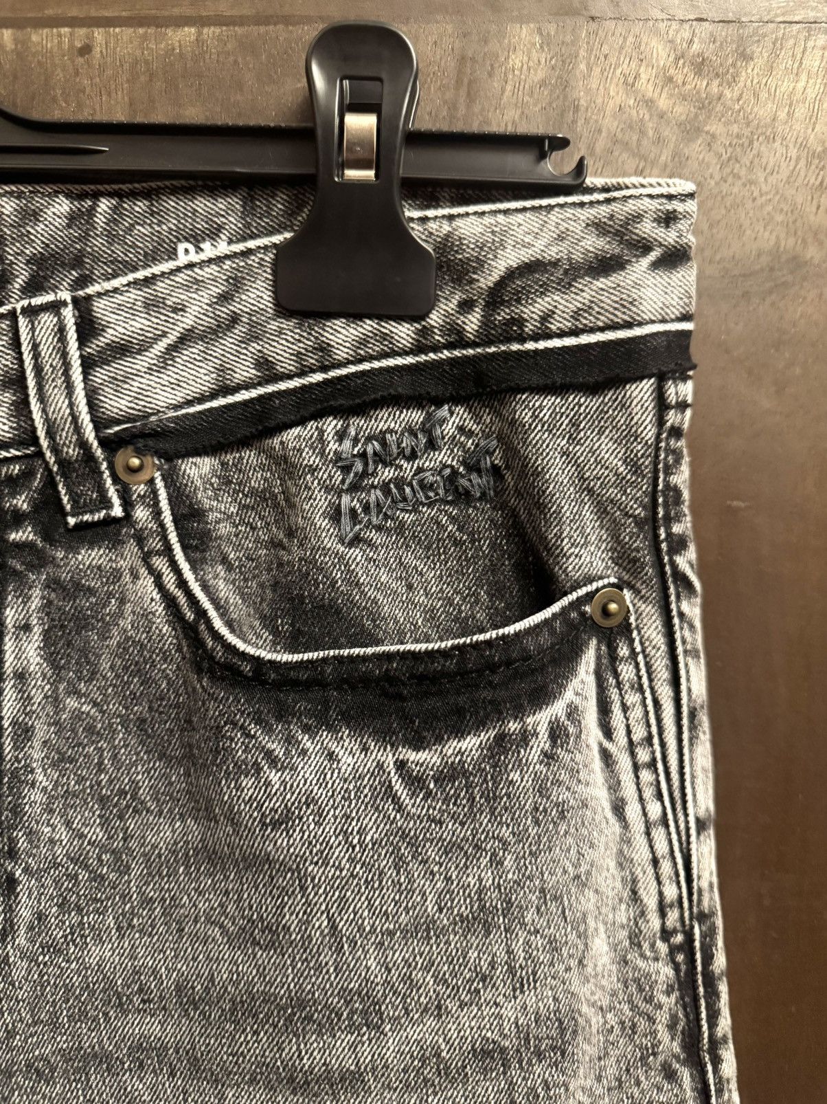 Saint Laurent Paris saint laurent slim denim acid wash pants 31 grey Size US 31 - 8 Thumbnail