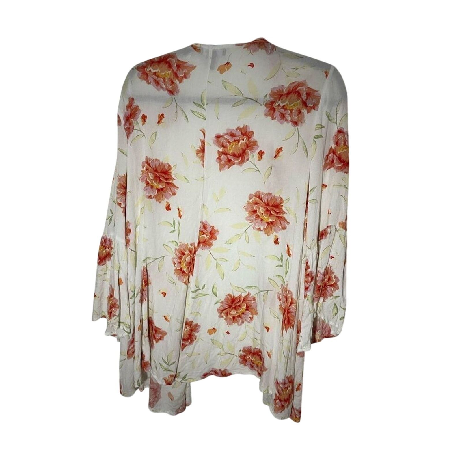Other Torrid Womens 0/00 Large Floral Open Front Duster Cottage Size L / US 10 / IT 46 - 4 Thumbnail