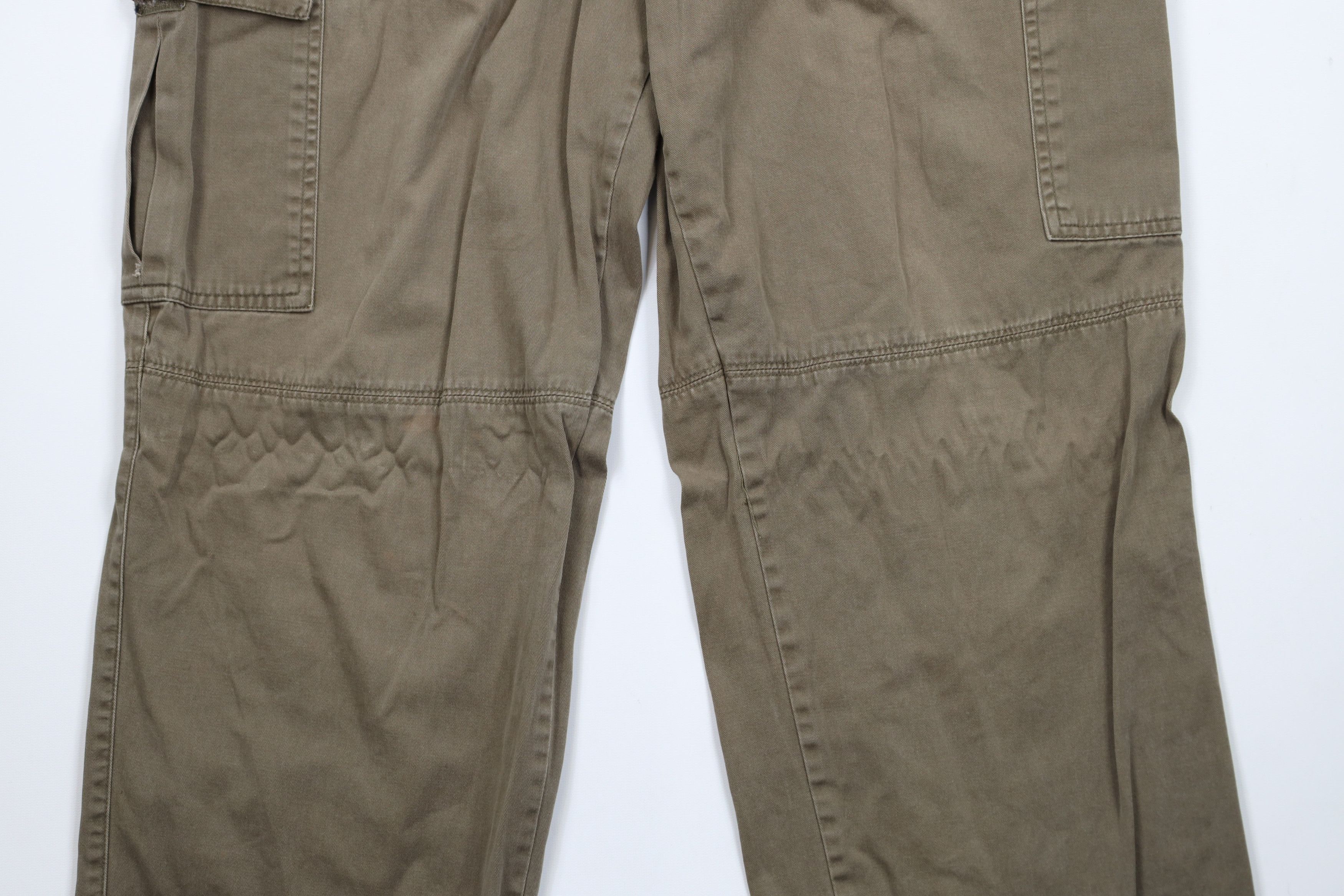 Vintage Vintage 90s Streetwear Wide Leg Cargo Pants Green Cotton Size US 34 / EU 50 - 3 Thumbnail