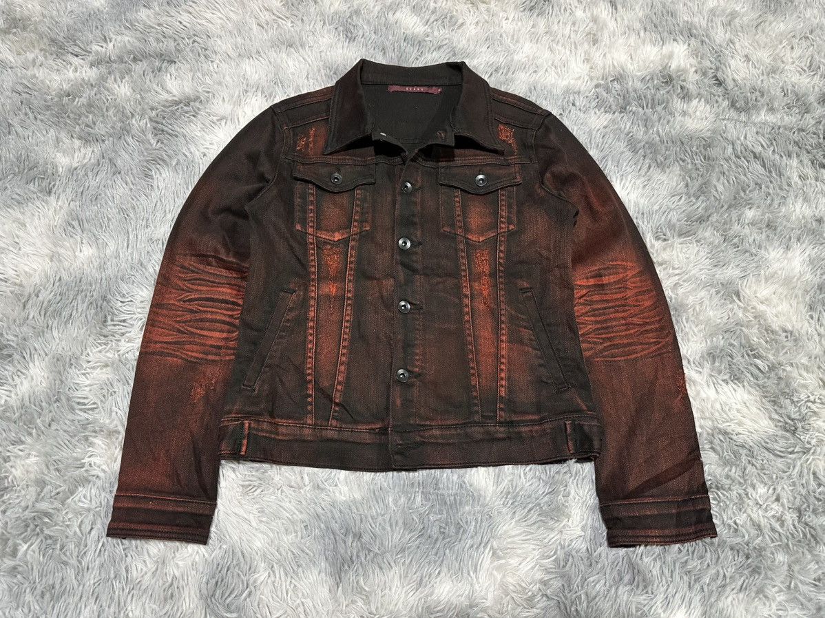 14th Addiction 🔥Y2K Archived Seana Blood Waxed Denim Jacket Vkei Goth Punk Size US M / EU 48-50 / 2 - 1 Thumbnail