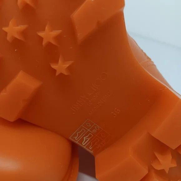 Jimmy Choo Jimmy Choo Yael Orange Biodegradable Rubber Rain Boots- 36 Size US 6 / IT 36 - 15 Thumbnail
