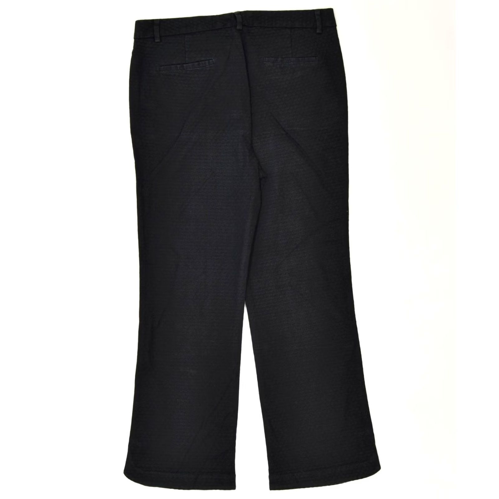 Massimo Dutti MASSIMO DUTTI Womens Bootcut Suit Trousers Black Cotton Classic W32 L26 Size 24" / US 00 / IT 34 - 2 Thumbnail