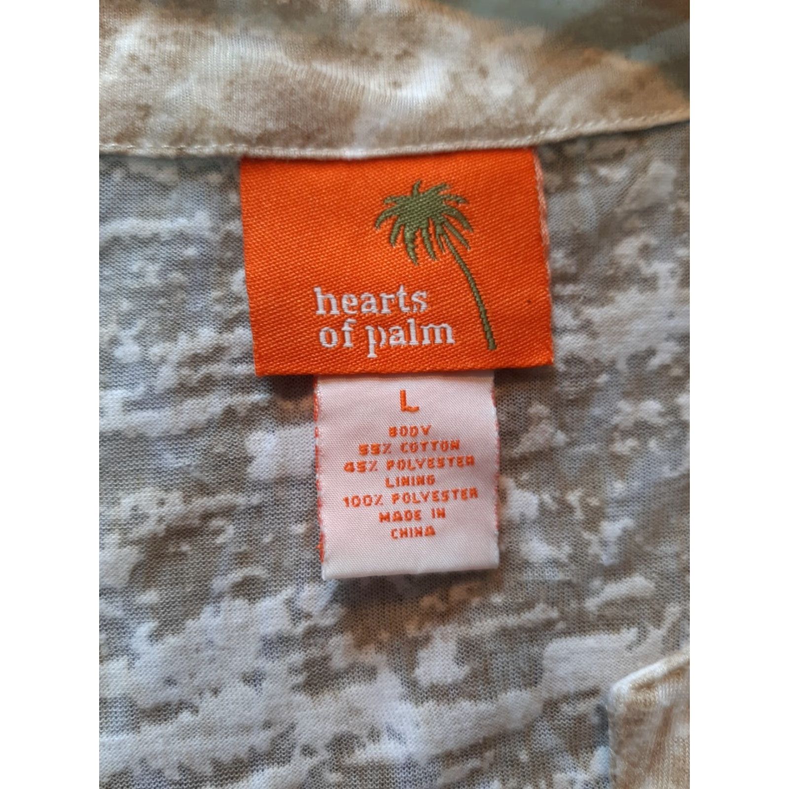 Vintage Heart Of Palms Shirt Womens Large L Beaded neckline Short Sleeve Size L / US 10 / IT 46 - 3 Thumbnail