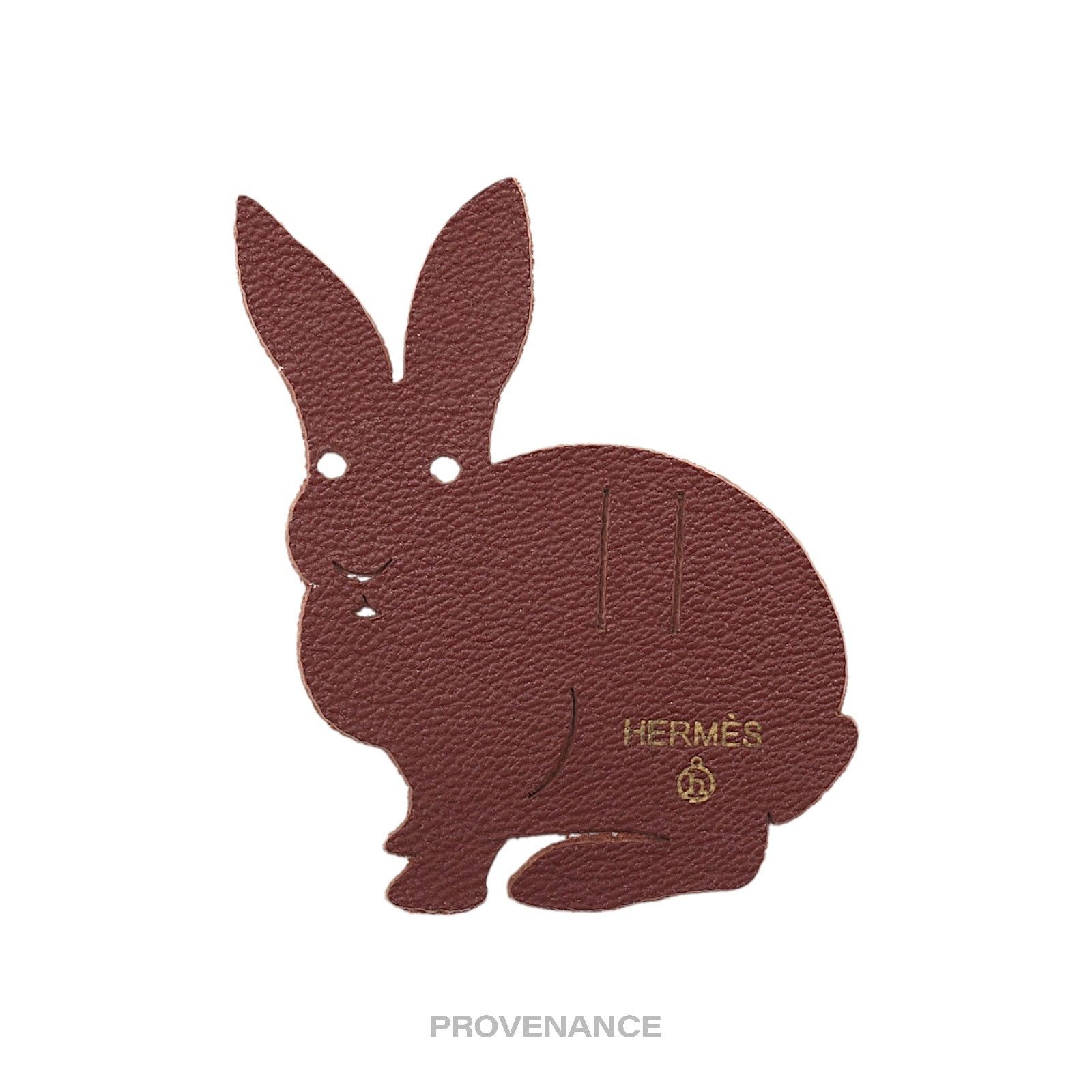 Hermes 🔴 Hermes Petit h Rabbit Ribbon Charm - Brown Leather Size ONE SIZE - 1 Thumbnail