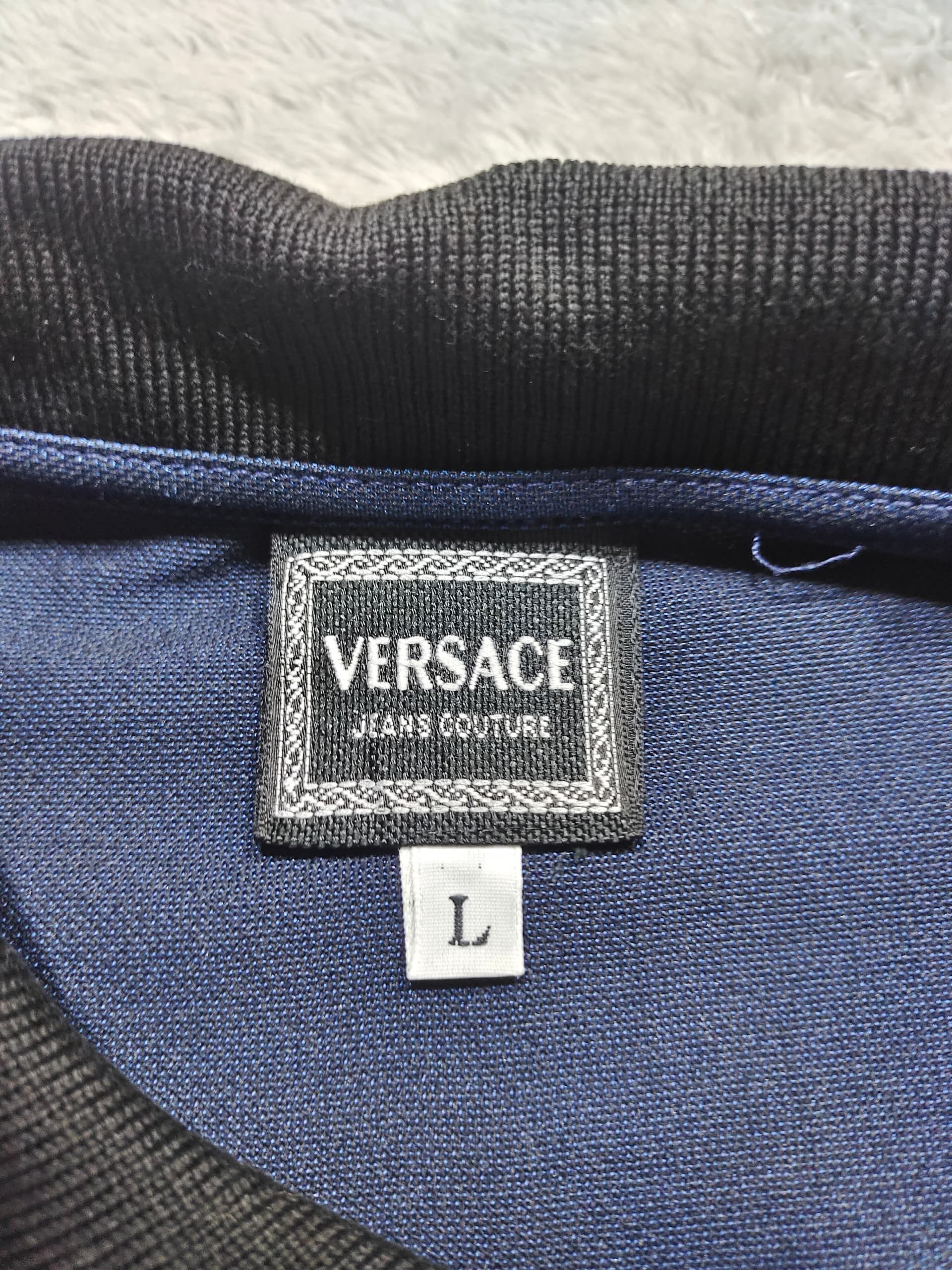 Versace Jeans Couture Versace blue short-sleeved polo shirt with a black collar Size US L / EU 52-54 / 3 - 4 Thumbnail