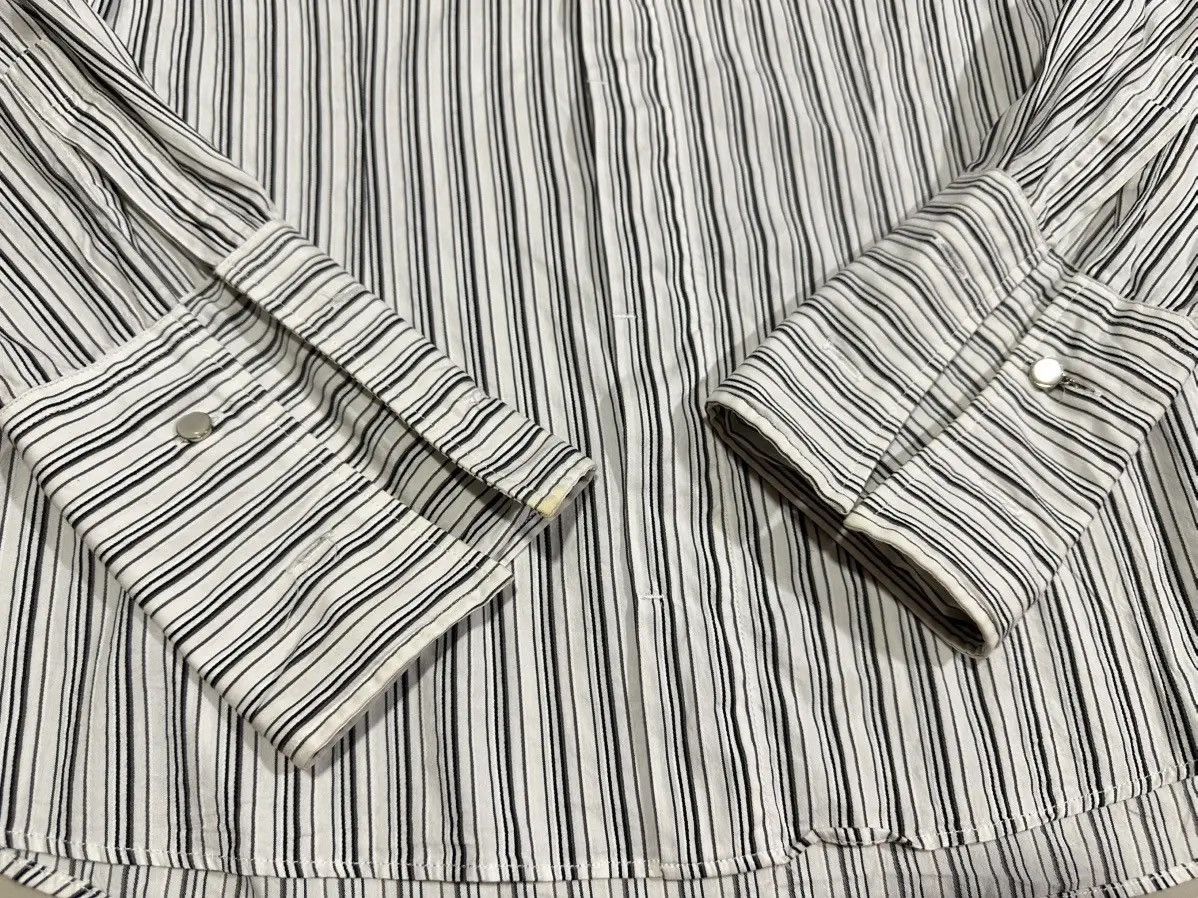Japanese Brand × Tornado Mart ♟️ Y2K Archived Tornado Mart Striped Shirt Hidden Button Size US L / EU 52-54 / 3 - 9 Thumbnail