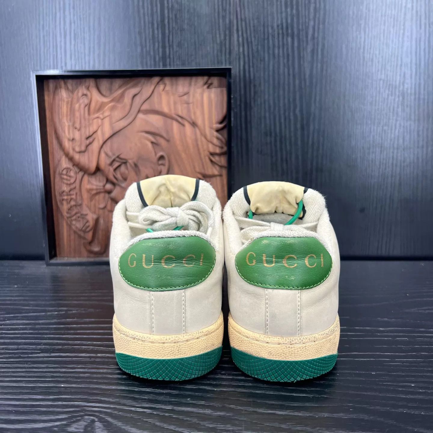 Gucci Gucci Women's Gray Green Dirty Sneaker 35 Like New Size US 4.5 / IT 34.5 - 4 Thumbnail