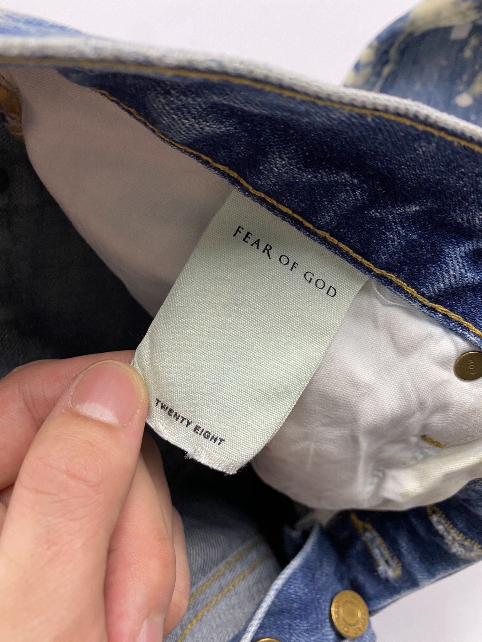 Fear of God Fear of God White on Blue Splatter Denim Size US 28 / EU 44 - 7 Thumbnail