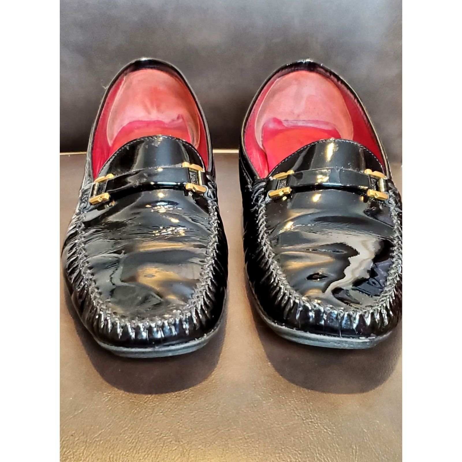 Vintage Ferragamo Sport Black Patent Leather Loafers Buckle Women's Size US 9.5 Size US 10 / IT 40 - 3 Thumbnail