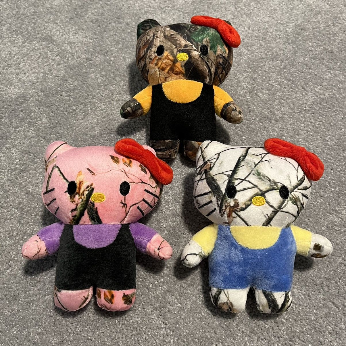 image of Fake Tree Asspizza Hello Kitty Camouflage Plushies 3 Pack 6”, Men's